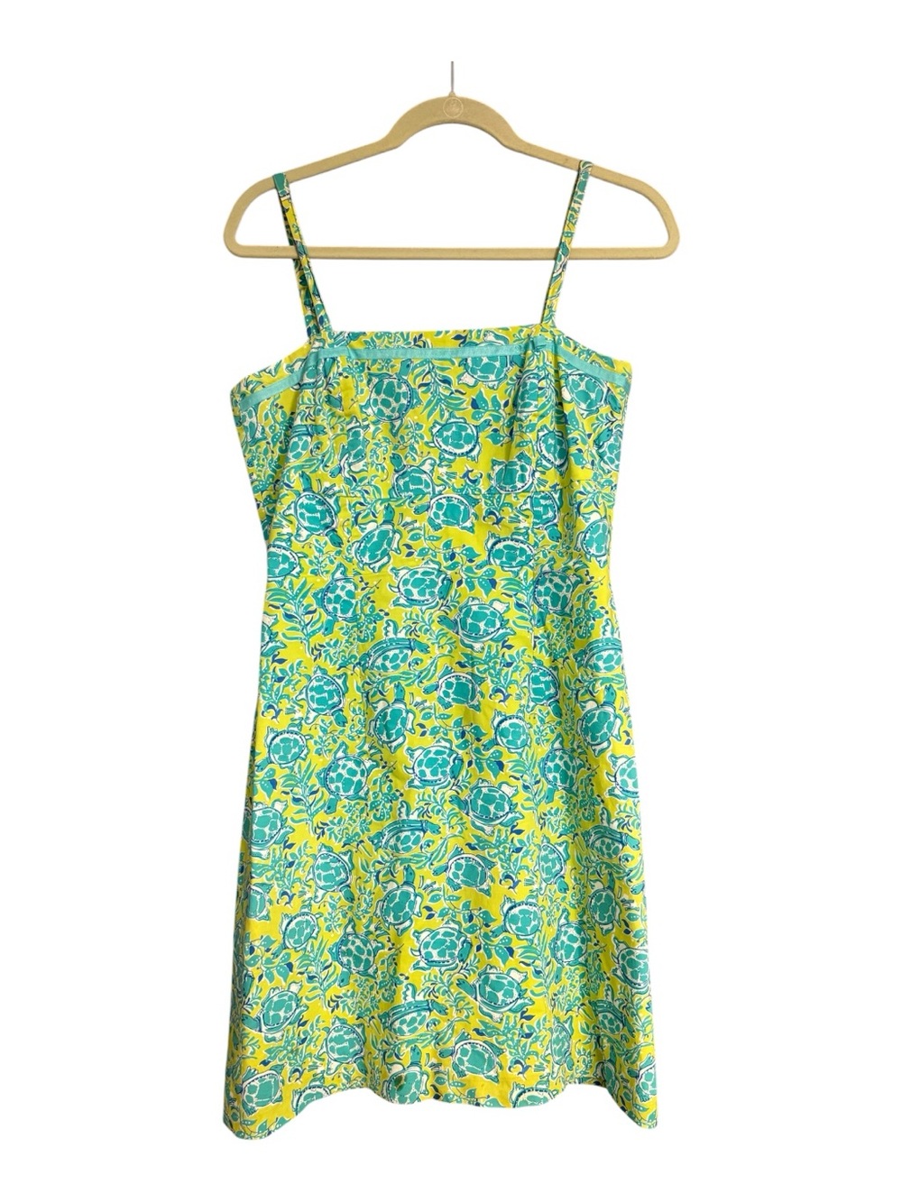 Key West Sea Turtle Print Sundress Size 8 Cotton Stretch Beach Dress
